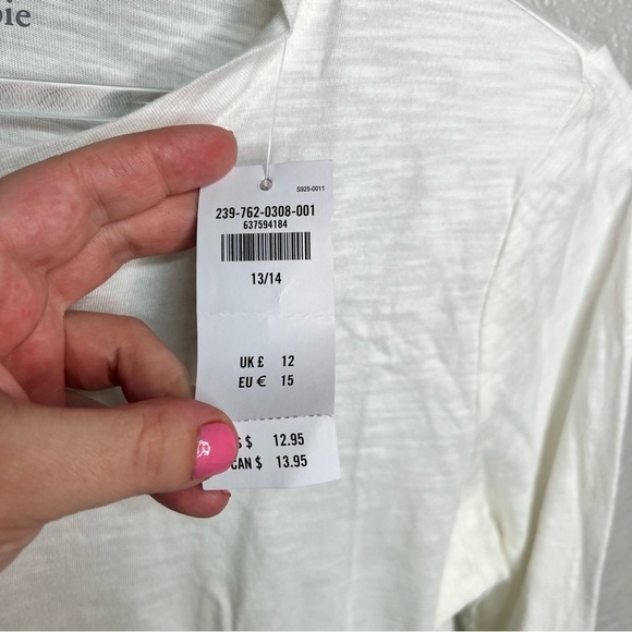 NWT Abercrombie&fitch Kids Long Sleeve White Top - Picture 7 of 7